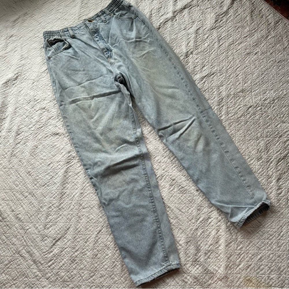Vintage L.L. Bean Freeport 90s High Rise Mom Jean Light Wash Retro 100% Cotton